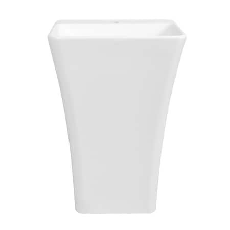 Streamline 23.6 in. Solid Surface Resin Freestanding Basin In Glossy White K-1121-24